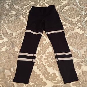 Alo Yoga Black and White Striped Leggings